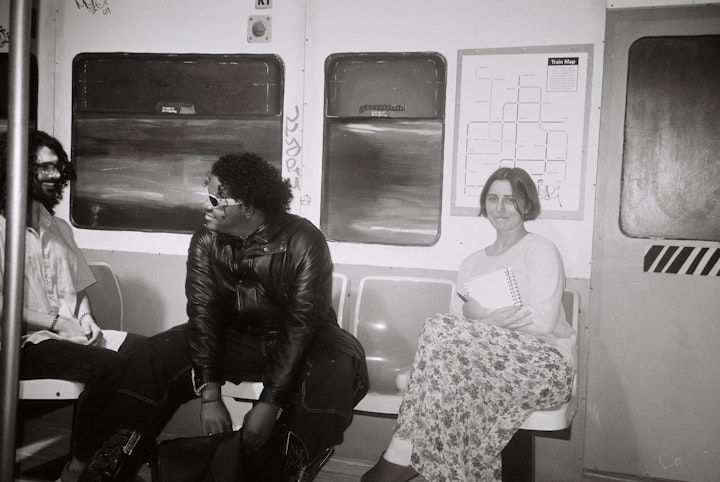 NEXT STOP - Jian and Evan in scene as Guy with Food and Sam. I was taking notes in the audience seating and jumped into the scene for this photo.