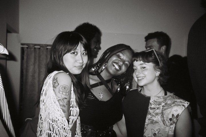 NEXT STOP - From left: Hannah as Rave Brat 3, Medina as Rave Brat 1 and Em as Rave Brat 2- backstage before show.