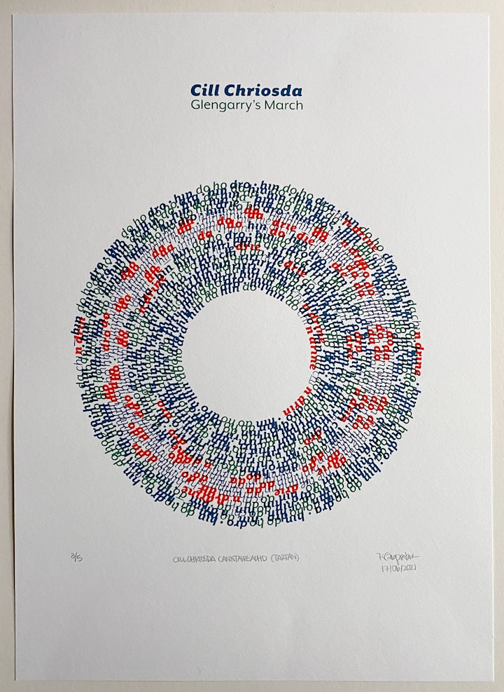 Screen print of "Cill Chriosda / Glengarry's March"