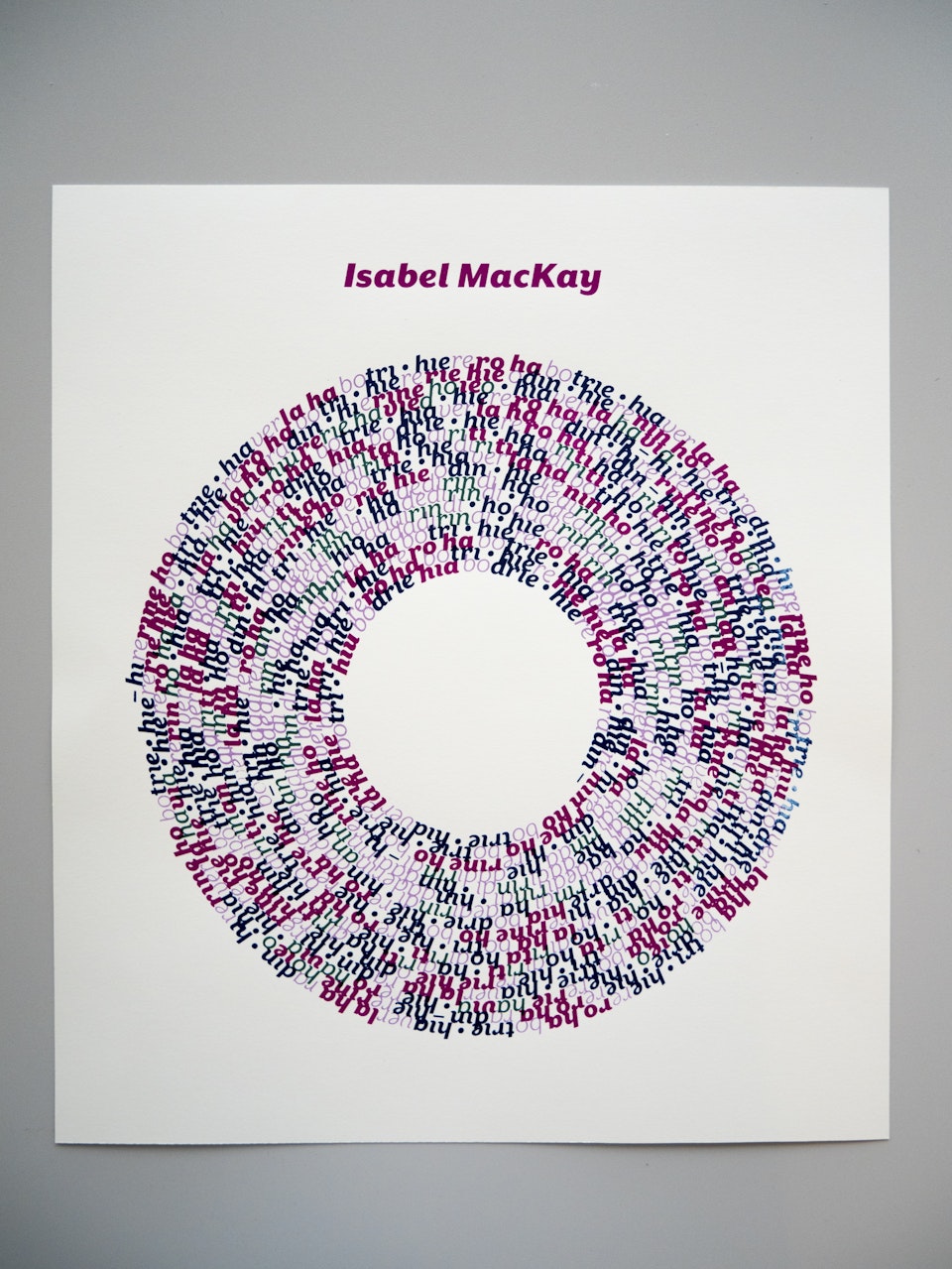 Print making - Screen print of "Isabel Mackay"