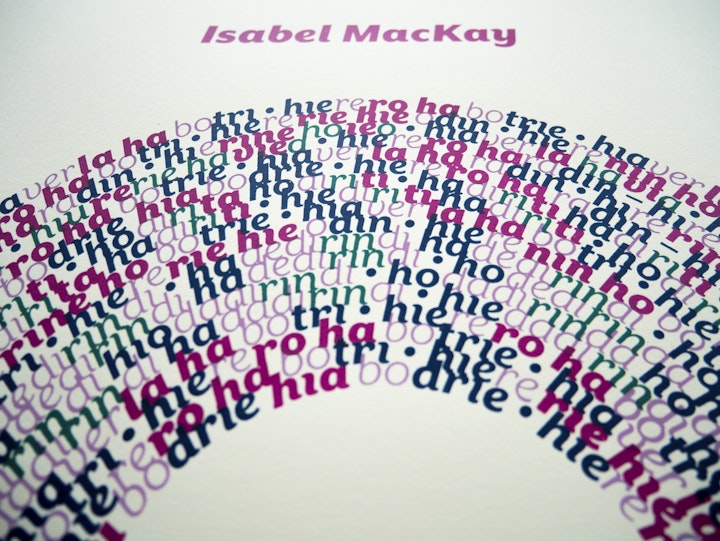 Screen print of "Isabel Mackay"