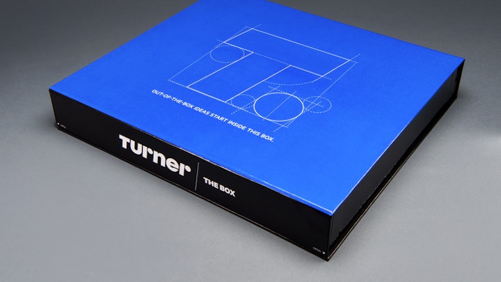 Turner Core Brand - Package design for "The Box." The Box was a toolkit given out to selected employees who wanted to develop new business ideas with their colleagues to pitch to executives. In addition to the packaging, I also designed the instruction manual, notebook cover, and other materials included in the kit.
