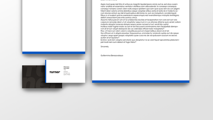 Turner Core Brand - Print collateral templates (memo pad, business card, letterhead)