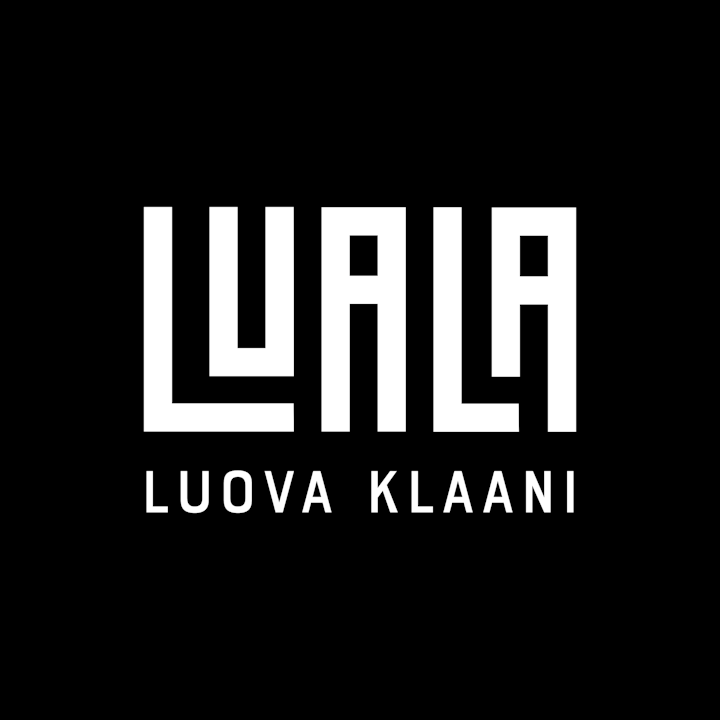 Luala logo, valkoinen