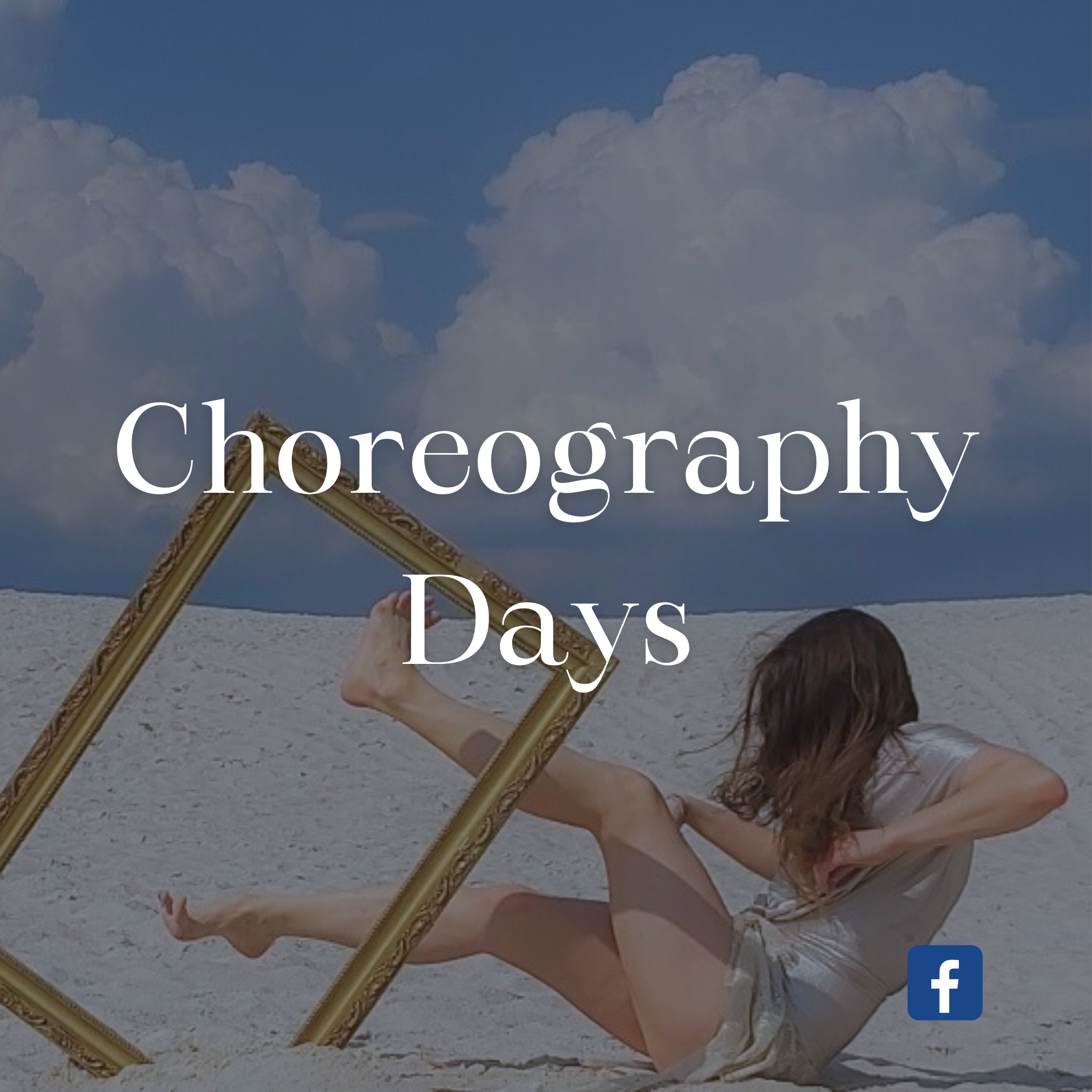 Choreography Days Logo with dancer posing in a frame on a beach