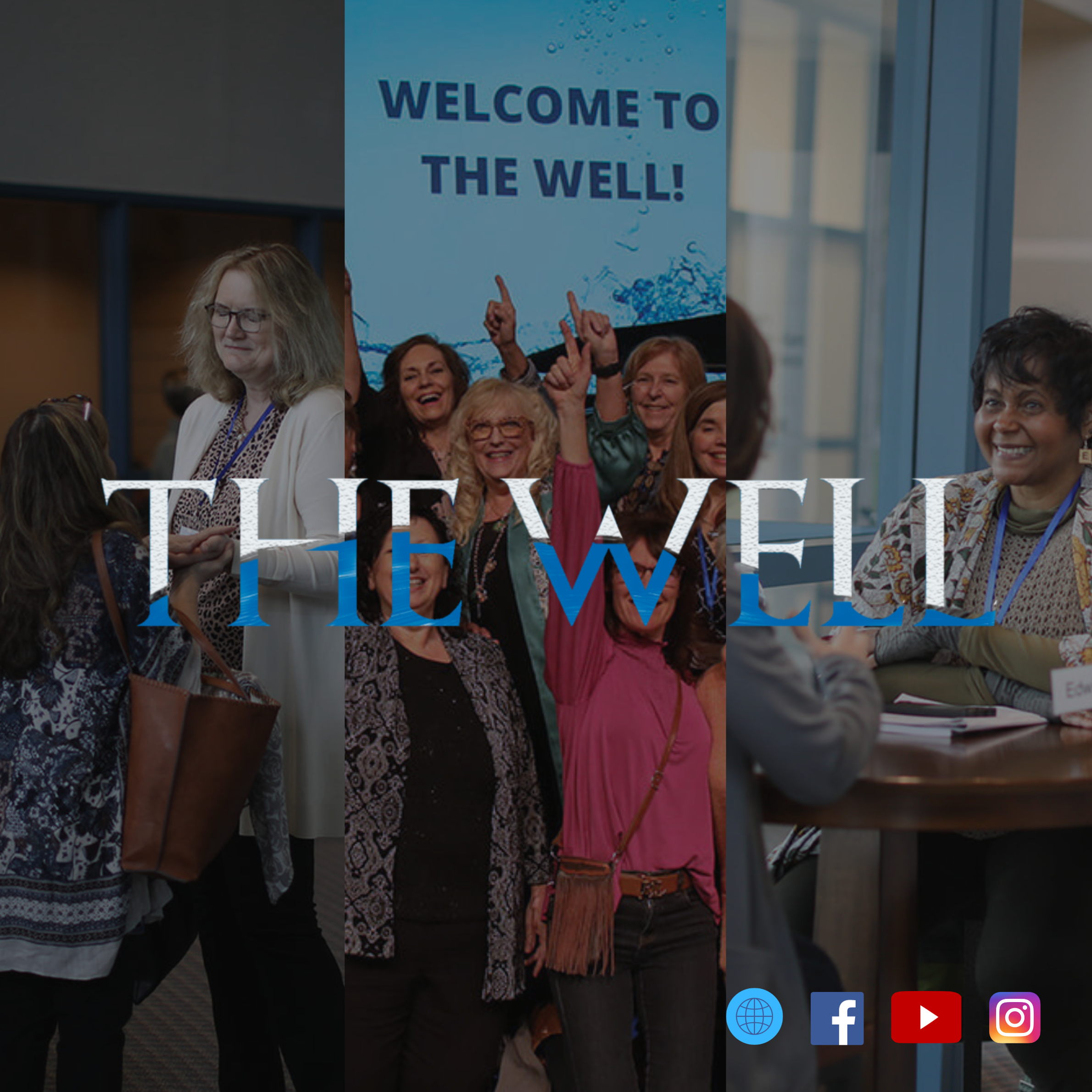 The Well Ministry for Creatives Logo with images of the Conference Attendees behind.