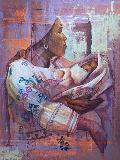 You are my blessing 36x48 Oil and Acrylic on Canvas $1650