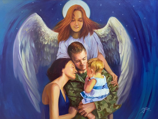 Portrait Family with Angel 30x40 SOLD
