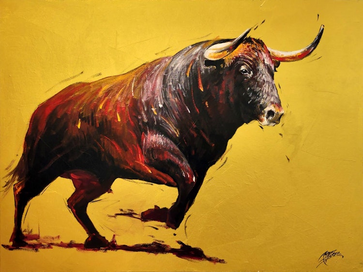 The-Strongest-Bull-30x40-Mixed-Media-on-Canvas $1850