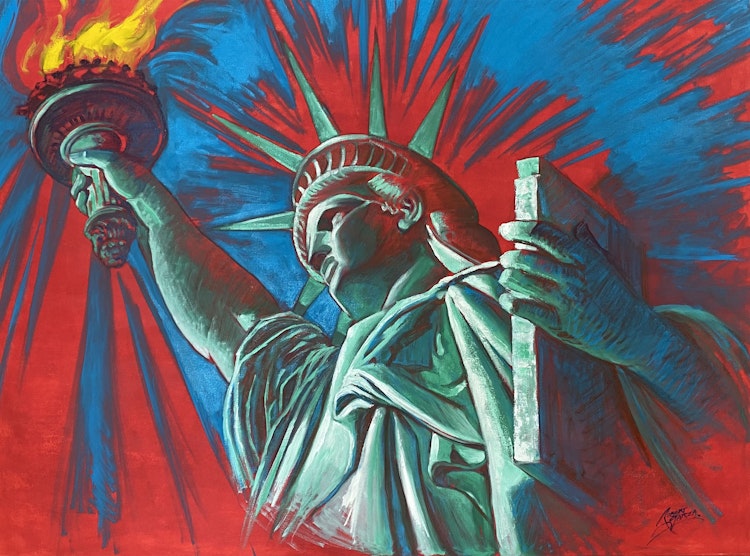 Statue of Liberty Oil on Canvas 48x36 $2,650