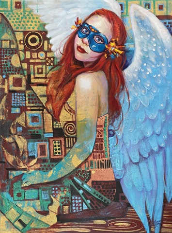 Masked Angel Oil on Canvas 36x48 $2,650