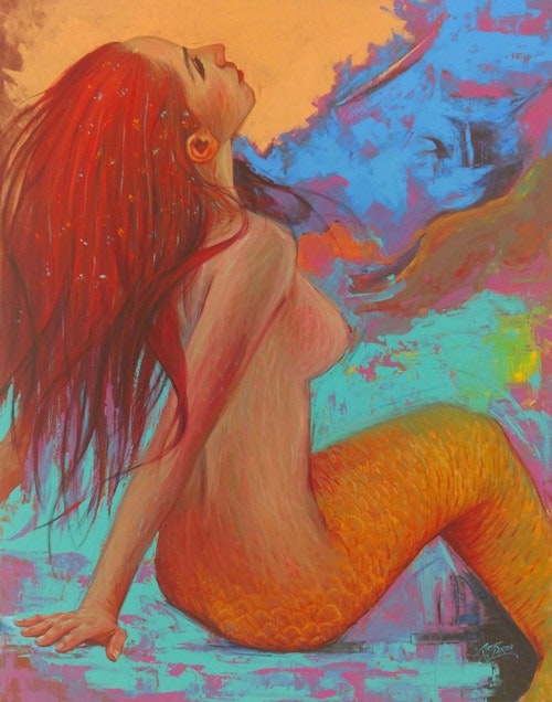 Mermaid Series I Oil & Acrylic on Canvas 48x60 SOLD
