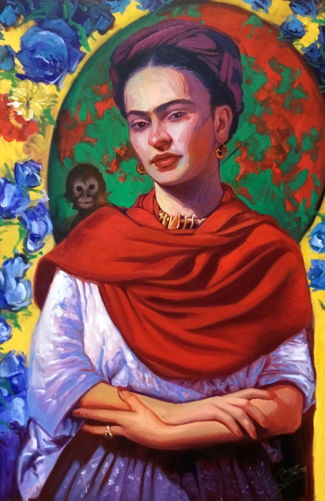 Frida-Kahlo-Oil-&-Acrylic-on-Canvas-24x36-SOLD
