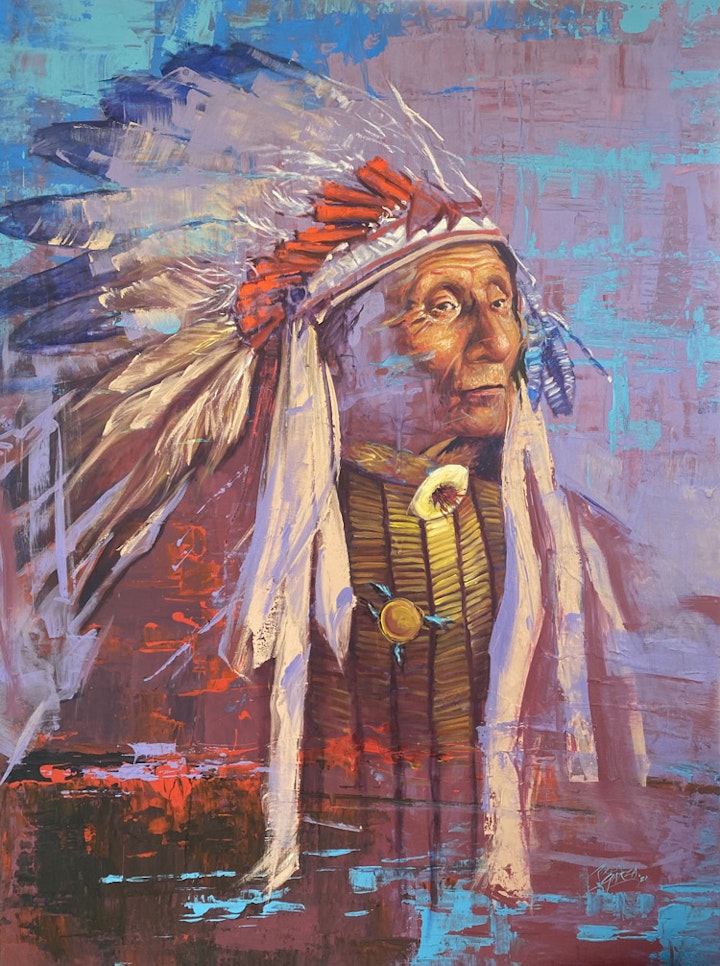 American Indian - Fading Roots - 36x48" Mixed Media on Canvas 
https://tinyurl.com/fading-roots