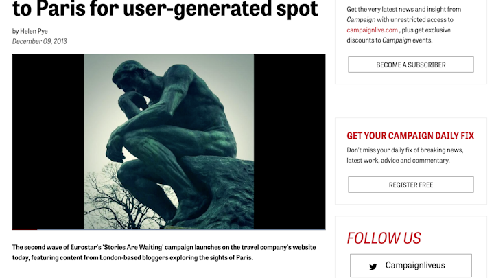 Talent management, web and social activation | Eurostar -