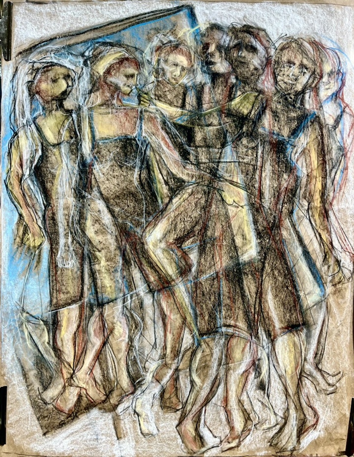 dancing while drawing