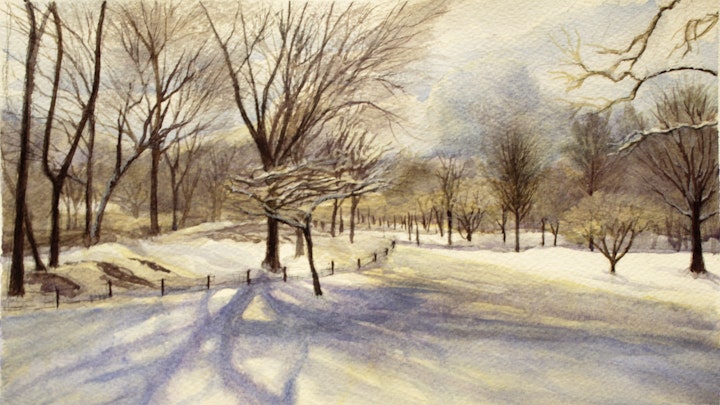81st Steet Central Park, watercolor 12x9"