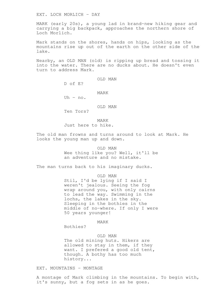 The Bothy of Strangers sample page -