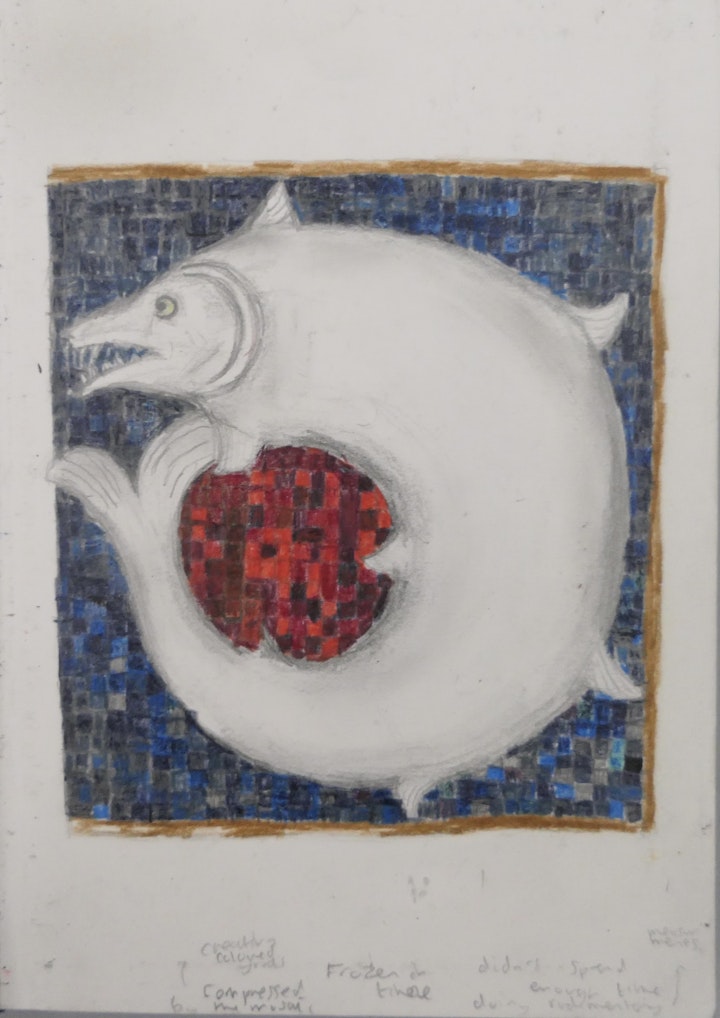 Bestiary study,
2023
Pencil and watercolour pencils on paper