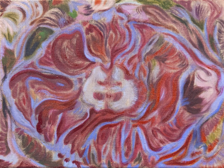 Suon silmässä, 25x33 cm, öljy ja hiili pellavalle, 2024, Private collection