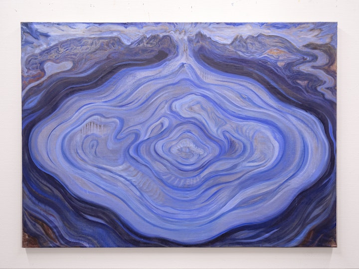 Alkukoti, 100x140 cm, öljy pellavalle, 2024