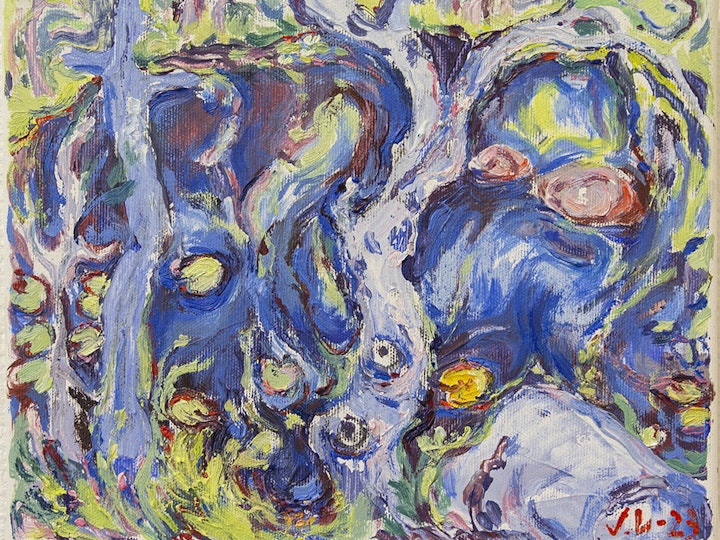 Metsän lähde, 20x25, Öljy ja akryyli kankaalle, 2023, Private Collection