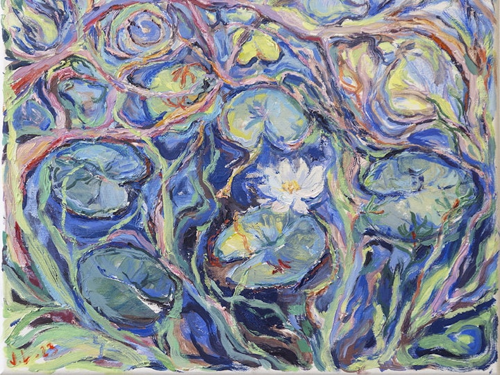 Ensimmäinen tanssi, 40x50 cm, Öljy ja akryyli kankaalle, 2023, Private Collection