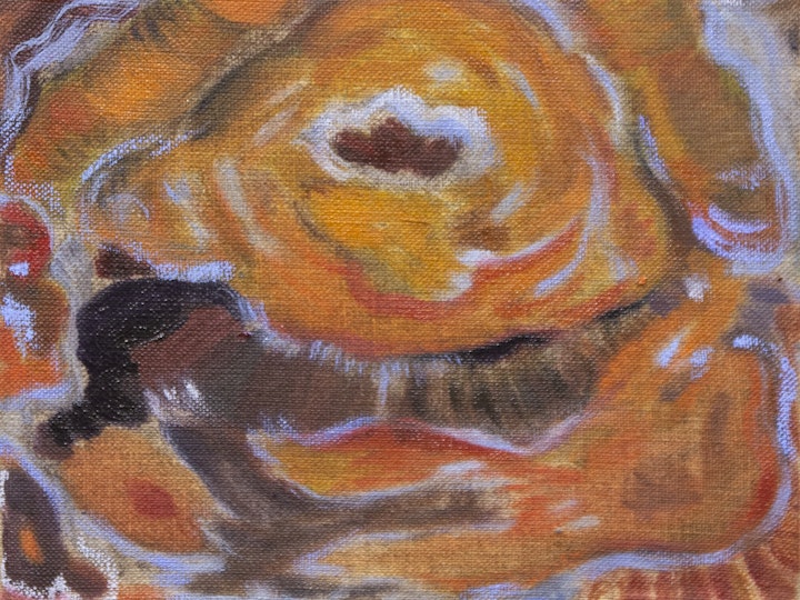 Palsan loitsu, 20x20 cm, öljy pellavalle, 2024