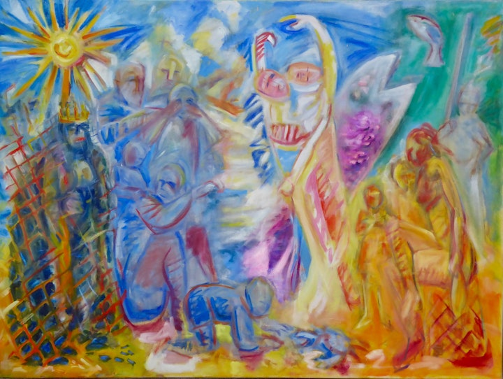 Death On The Beach _ oils 4ft x 3