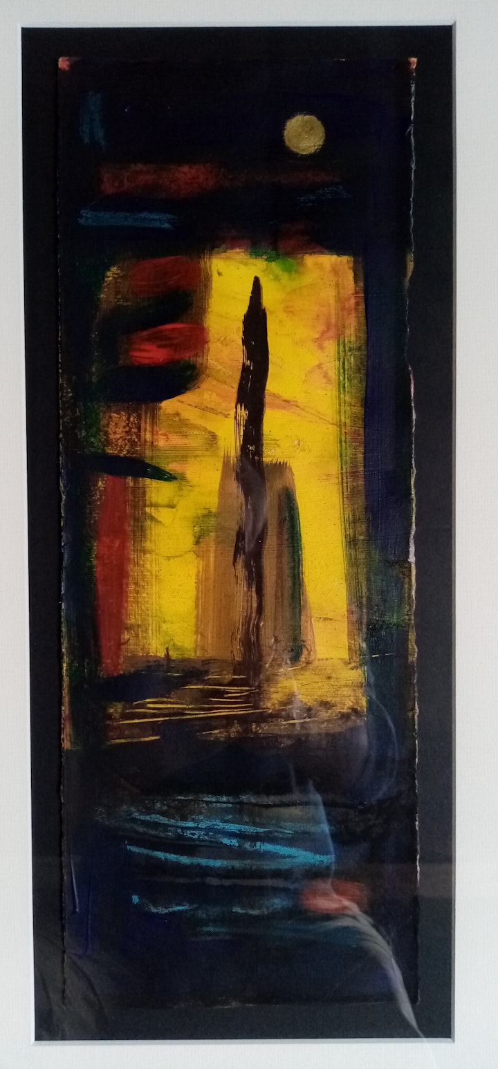 IN THE FULL OF THE MOON acrylic 14.25" x 5.5"