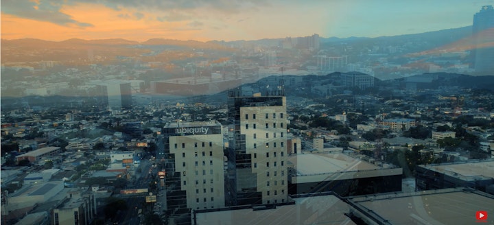 Aerial shot of San Salvador's financial district.