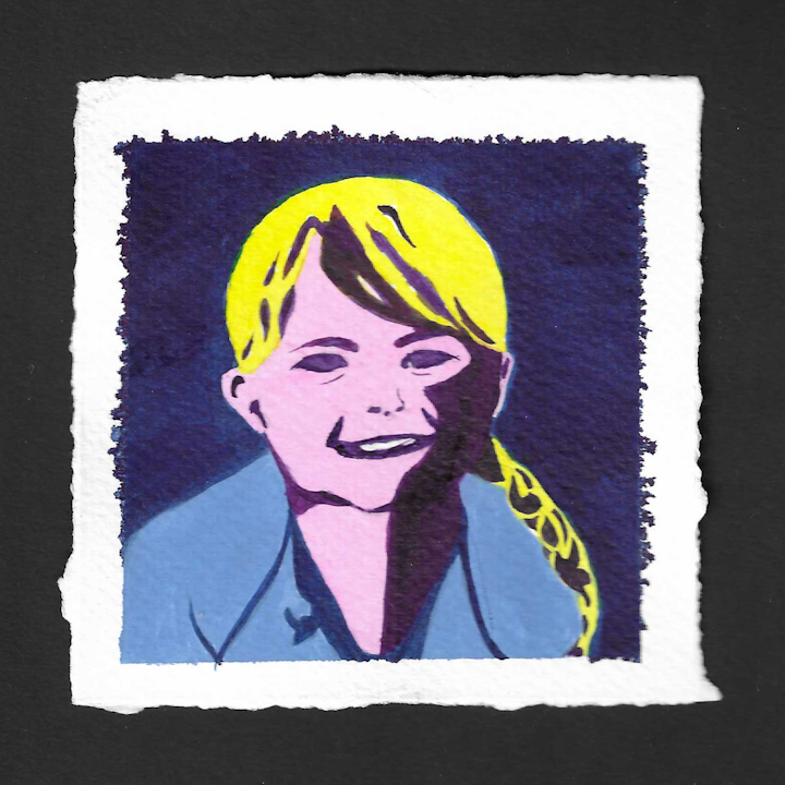 Flo - An 8cm x 8cm 'Pop Ink' Portrait of Florence