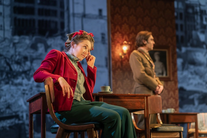 The-Girls-of-Slender-Means_-Amy-Kennedy-as-Anne-Markhamand-Seamus-Dillane-as-Nicholas-Farringdon_-Image-Credit-Mihaela-Bodlovic-1-1.jpg - THE GIRLS OF SLENDER MEANS
The Royal Lyceum Edinburgh
Director: Roxana Gilbert
Writer: Gabe Quigley
Casting: Anna Dawson & Simone Pereira Hind
*Julia Brown, Molly Vevers, Amy Kennedy, Shannon Watson, Molly McGrath, Seamus Dillane*
