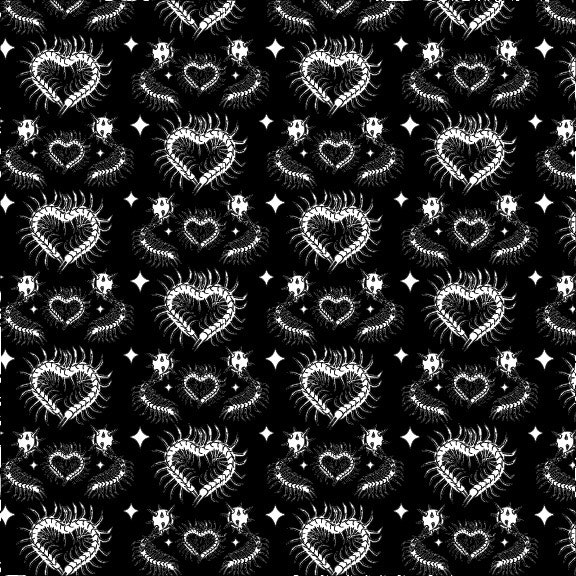 white centipede heart  Large