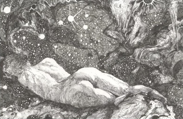 The Abyss is Looking Back At Me And I Am Space. 18x 12 inches. December 2022 Large
