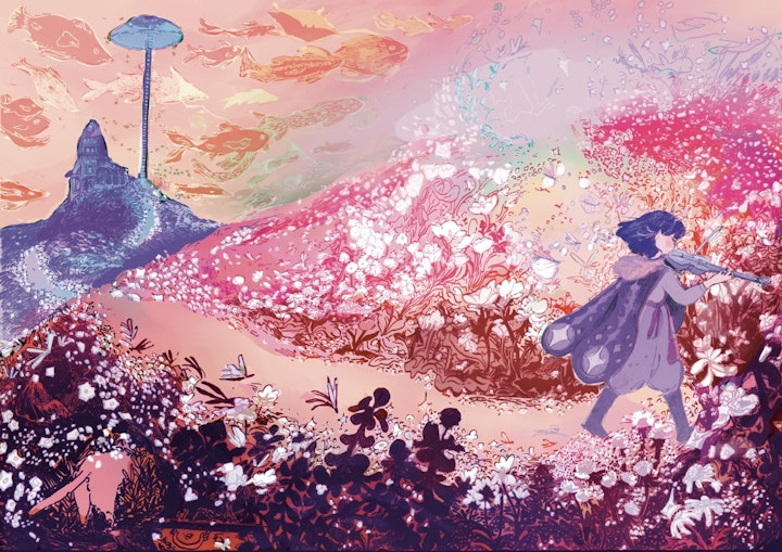 Starsea - The Gardener 11 x 17 " Inside cover art. Pen and ink, Procreate. 2024.