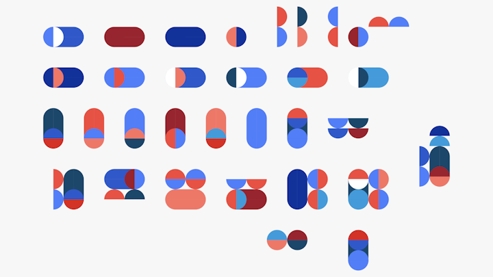 Simplifying the pattern created the deconstructed building blocks.