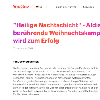 YouGov Aldi Christmas Campaign