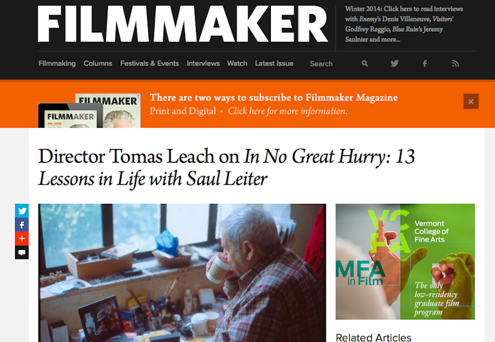 FIlmmaker Magazine Interview