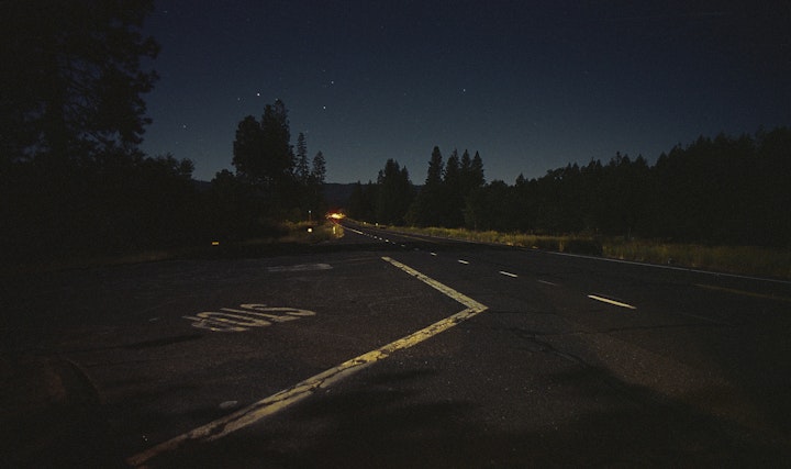 Midnight approach to Yosemite Valley, CA - Summer 2011 - (35mm)