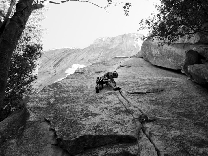 Gary climbing base of 'El Capitan' - Yosemite Valley, CA - Summer 2011 - (canon IXUS)