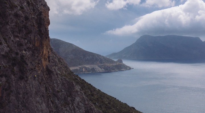 Alone on the wall. Kalymnos, Greece. 2016