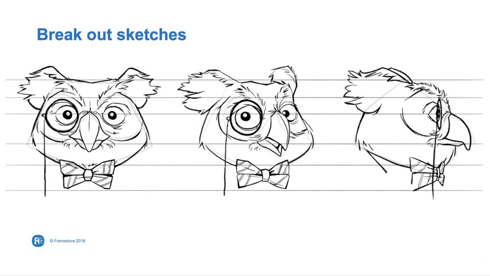 Xzyal - Nigel the Owl - Nigel head breakout sketches
