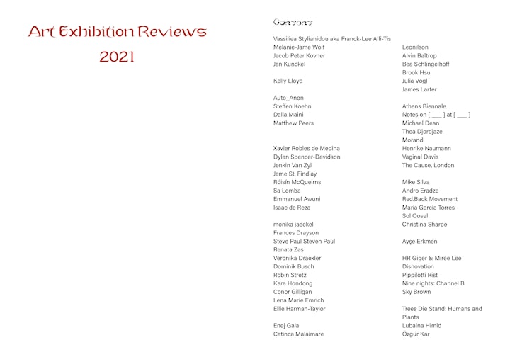 Art Exhibition Reviews 2021