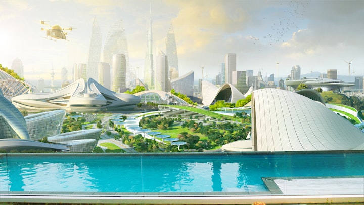 Concept for futuristic city