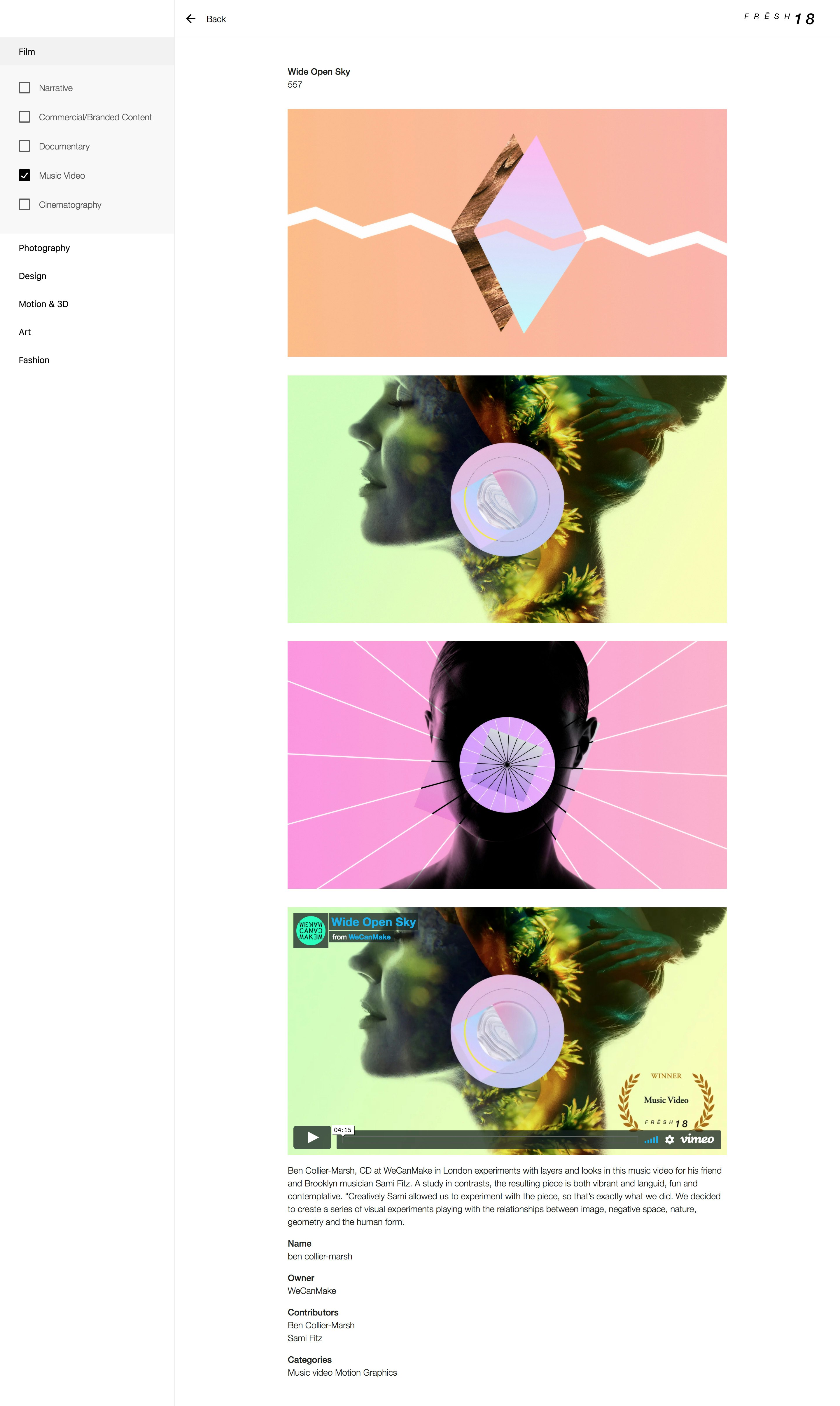 Screenshot: Fresh 18 Curators Site Screenshot: Fresh 18 Curators Site