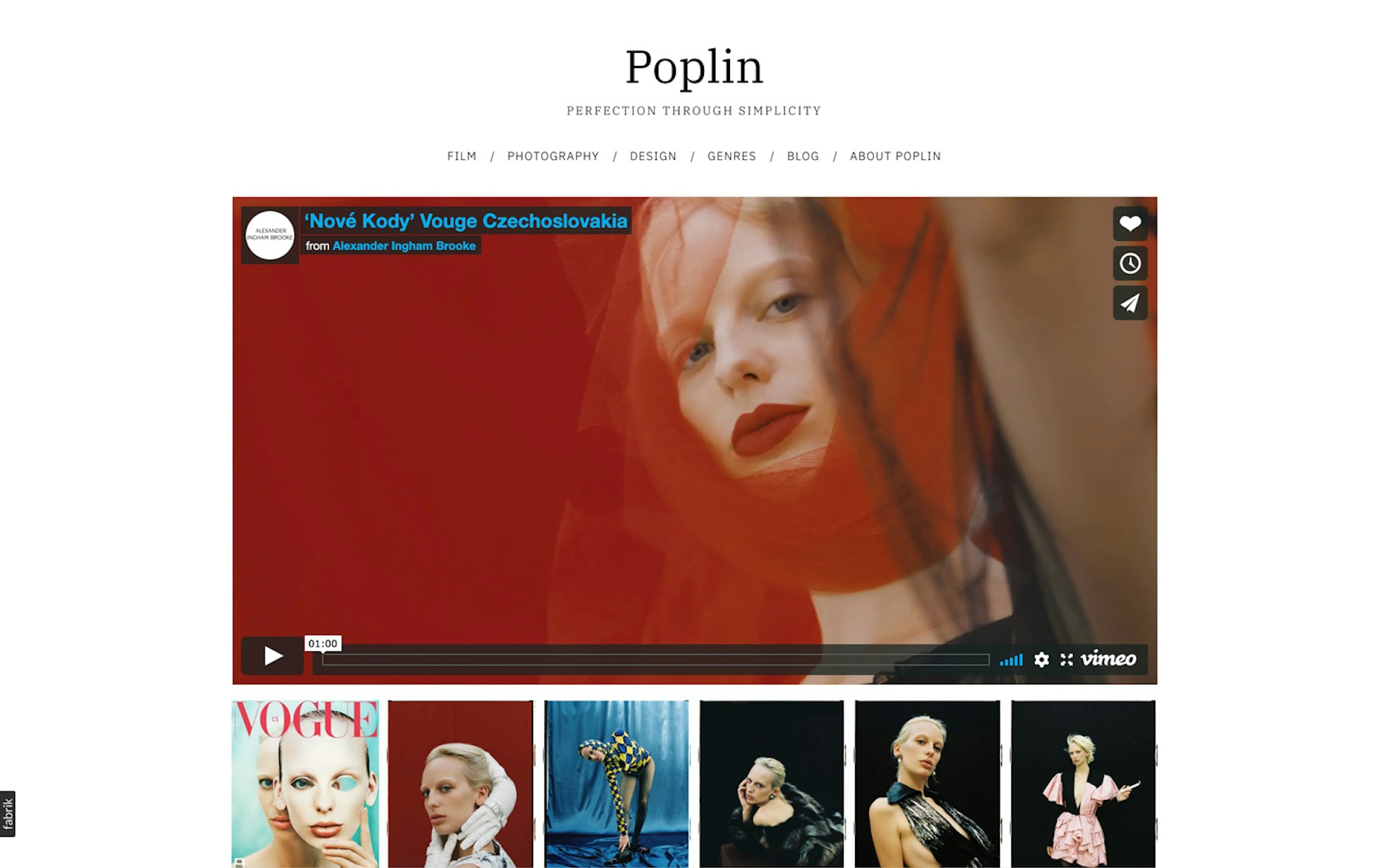 Poplin theme for Fabrik portfolio website