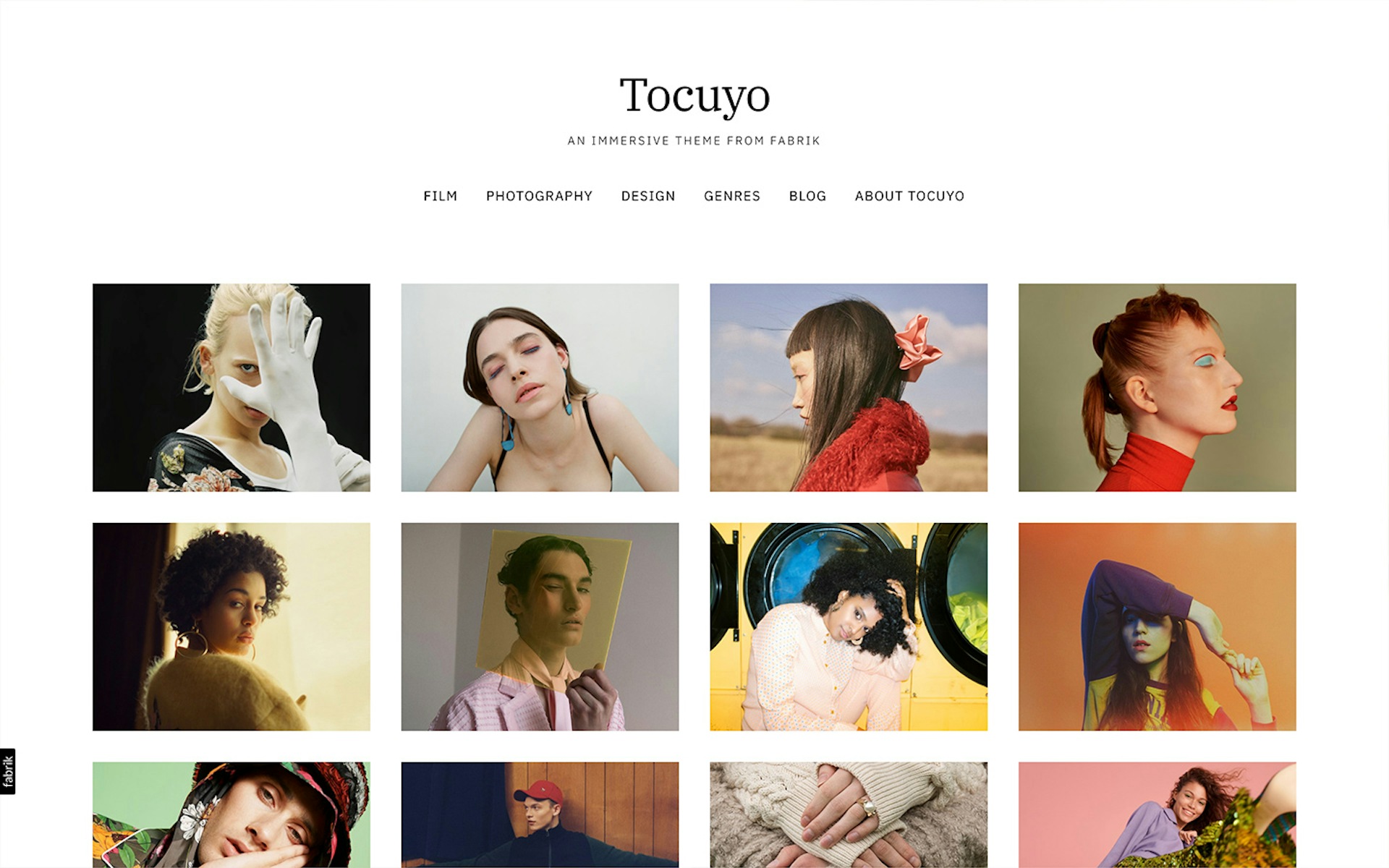 Tocuyo theme for Fabrik portfolio website