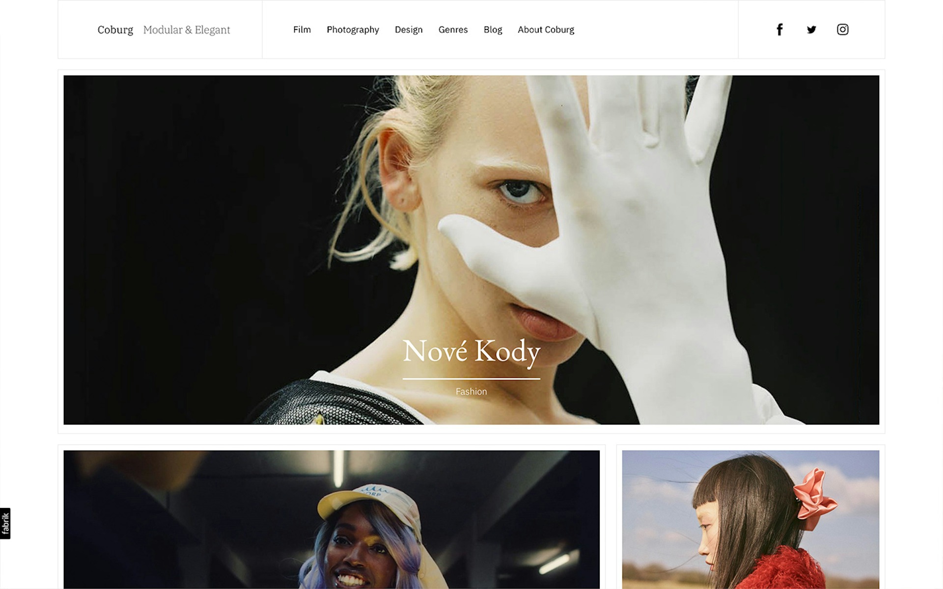 Coburg theme for Fabrik portfolio website