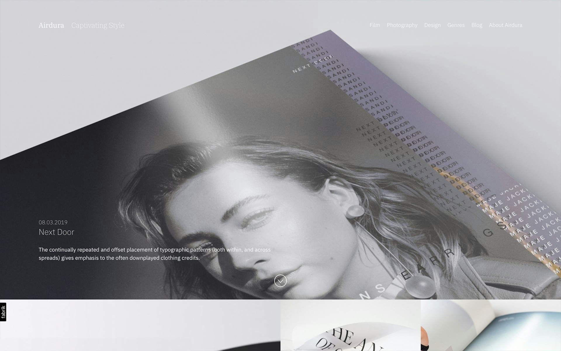 Airdura theme for Fabrik portfolio website